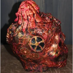 Totenkopf VOLCANO-SKULL Acrylmalerei auf einer Glasflasche Gothic Steampunk Skull Schädel Geschenk für Männer