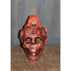 Totenkopf VOLCANO-SKULL Acrylmalerei auf einer Glasflasche Gothic Steampunk Skull Schädel Geschenk für Männer