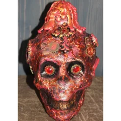 Totenkopf VOLCANO-SKULL Acrylmalerei auf einer Glasflasche Gothic Steampunk Skull Schädel Geschenk für Männer