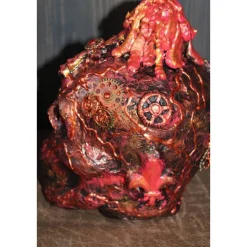 Totenkopf VOLCANO-SKULL Acrylmalerei auf einer Glasflasche Gothic Steampunk Skull Schädel Geschenk für Männer