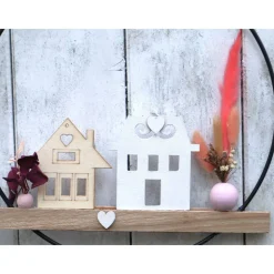 Tür Kranz Loop Hänger Haus Holz Deko für Eingangsbereich