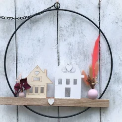 Tür Kranz Loop Hänger Haus Holz Deko für Eingangsbereich