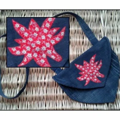 Trachten-Tasche - Dirndl-Tasche - Oktoberfest - Dirndl - Tracht - Country - Landhaus - Upcycling - Jeans -  *Edelweiss 1003rot
