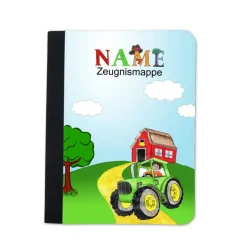 Traktor Zeugnismappe personalisiert | Zeugnismappe Jungen | Zeugnismappe mit Namen | Urkundenmappe Bauernhof