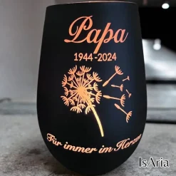 Trauer Windlicht / personalisiert / Erinnerungslicht/ Anteilnahme / Trauerlicht