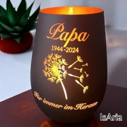 Trauer Windlicht / personalisiert / Erinnerungslicht/ Anteilnahme / Trauerlicht