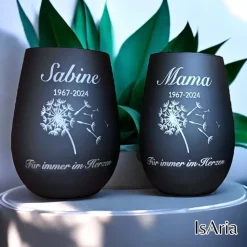 Trauer Windlicht / personalisiert / Erinnerungslicht/ Anteilnahme / Trauerlicht