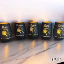 Trauer Windlicht / personalisiert / Erinnerungslicht/ Anteilnahme / Trauerlicht