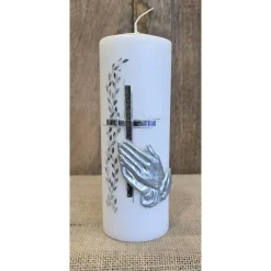 Trauerkerze - Schwarz irisierend - 20x7 cm