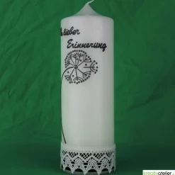 Trauerkerze in elfenbein 