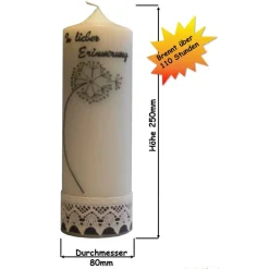 Trauerkerze in elfenbein 