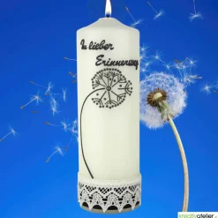 Trauerkerze in elfenbein 