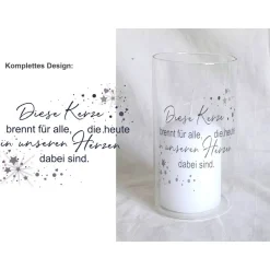 Trauerkerze Windlicht - Design Sternenstaub