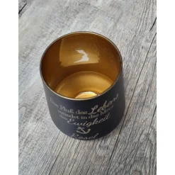 Trauerlicht / Kerzenglas / Windlicht / Erinnerungslicht / Schwarz / Abschied