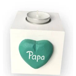 Trauerlicht Kerzenwürfel – Personalisierter Holzwürfel zur Erinnerung mit Teelichthalter