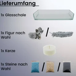 Trauerschale, Gedenklicht, Gedenkschale zur Erinnerung an einen geliebten Menschen mit Maxi-Teelicht