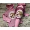 traumhaftes Set zur Einschulung Schultüte & Shirt gr.122/128 Pferde Rosa