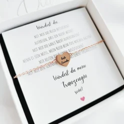 Trauzeugin Armband Beste Freundin mit Gravur, Karte & Geschenkbox