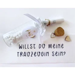 Trauzeugin fragen / willst du meine Trauzeugin sein? / Geschenk / Flaschenpost