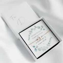 Trauzeugin Geschenk – Anker Armband mit Karte & Geschenkbox aus Edelstahl