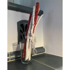 Treibholz Sticks, Punkte, Dots , rot - weiß
