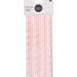 Trinkhalme rosa Mix 24 Stück