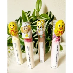 Trinkschokolade und Milchgetränke im Reagenzglas, Mitbringsel, Gastgeschenk, Ostern, Geschenk, Mitgebsel, Give away, Ost