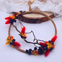 Türkranz aus Trockenblumen | Trockenblumenkranz für Haustür | Kranz für Wand | Abschiedsgeschenk Lehrerin | Blumenkranz