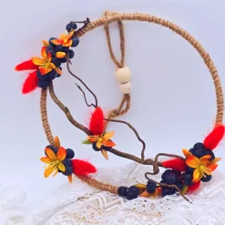 Türkranz aus Trockenblumen | Trockenblumenkranz für Haustür | Kranz für Wand | Abschiedsgeschenk Lehrerin | Blumenkranz