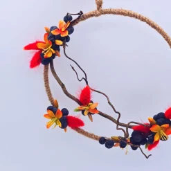 Türkranz aus Trockenblumen | Trockenblumenkranz für Haustür | Kranz für Wand | Abschiedsgeschenk Lehrerin | Blumenkranz