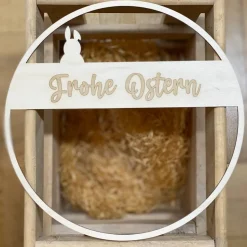 Türkranz "Frohe Ostern" mit Osterhase aus Holz