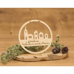 Türkranz Frohe Weihnachten / Holzkranz / Merry Christmas / Weihnachtskranz