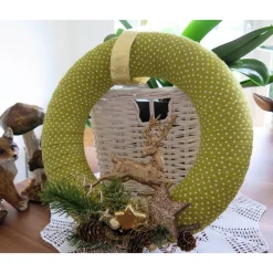 Türkranz grün gold Weihnachten Advent Winter Deko