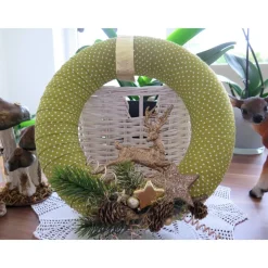 Türkranz grün gold Weihnachten Advent Winter Deko