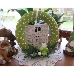 Türkranz grün weiß Weihnachten Advent Winter Deko Kranz Unikat