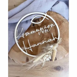 Türkranz personalisiert Kommunion / Konfirmation / Taufe / Kranz mit Namen / Wanddekoration