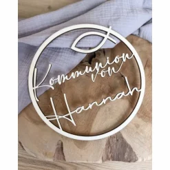 Türkranz personalisiert Kommunion / Konfirmation / Taufe / Kranz mit Namen / Wanddekoration