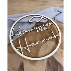 Türkranz personalisiert Kommunion / Konfirmation / Taufe / Kranz mit Namen / Wanddekoration