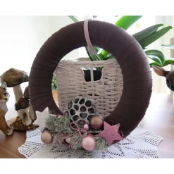 Türkranz rosa braun Weihnachten Advent Winter Deko