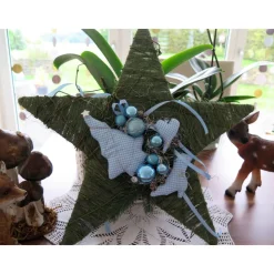 Türkranz Stern Advent blau Weihnachten Deko Weihnachtsdeko