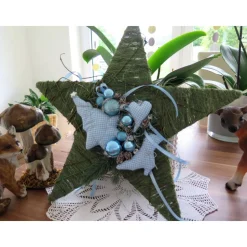 Türkranz Stern Advent blau Weihnachten Deko Weihnachtsdeko