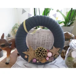 Türkranz Sterne Weihnachten rosa goldfarben Deko Winter Advent Weihnachtsdeko