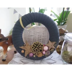 Türkranz Sterne Weihnachten rosa goldfarben Deko Winter Advent Weihnachtsdeko