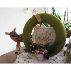 Türkranz Weihnachten Advent grün rosa goldfarben Deko Winter Weihnachtsdeko