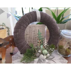 Türkranz Weihnachten grün silberfarben Deko Winter Advent Weihnachtsdeko