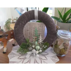 Türkranz Weihnachten grün silberfarben Deko Winter Advent Weihnachtsdeko