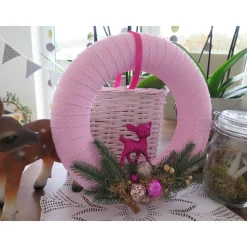 Türkranz Weihnachten rosa pink Advent Weihnachtsdeko Winter