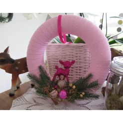 Türkranz Weihnachten rosa pink Advent Weihnachtsdeko Winter