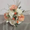 Trockenblumen Strauß Hochzeit Braut Standesamt apricot creme