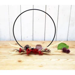 Trockenblumen Tischdeko Loop rot Töne